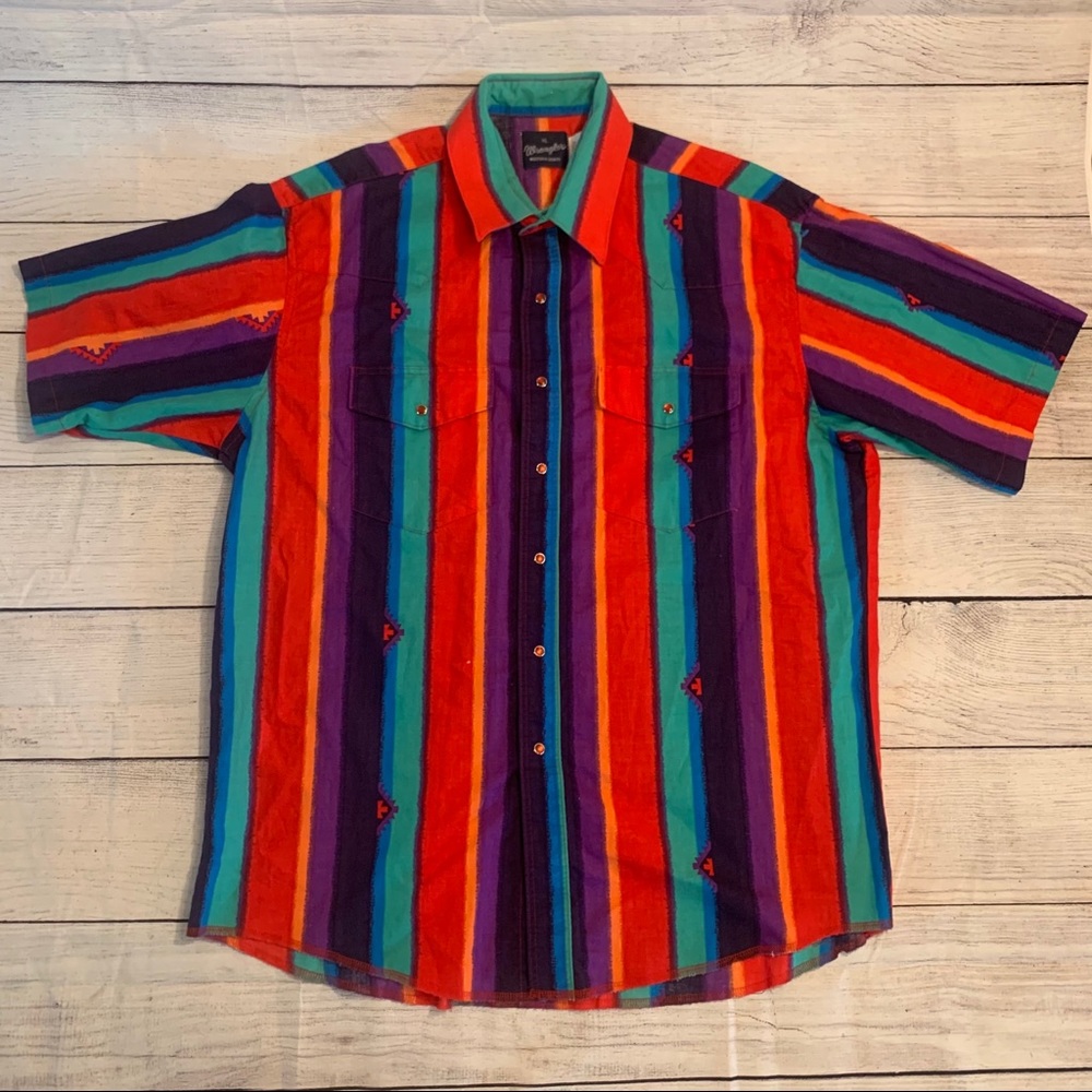 Vintage Mens Wrangler Western Shirt Size XL